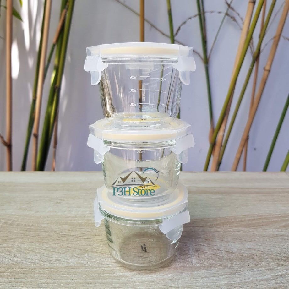 Hộp thủy tinh chia vạch Lock&amp;Lock Baby Food Container dung tích 150ml dùng đựng thức ăn cho bé LLG820