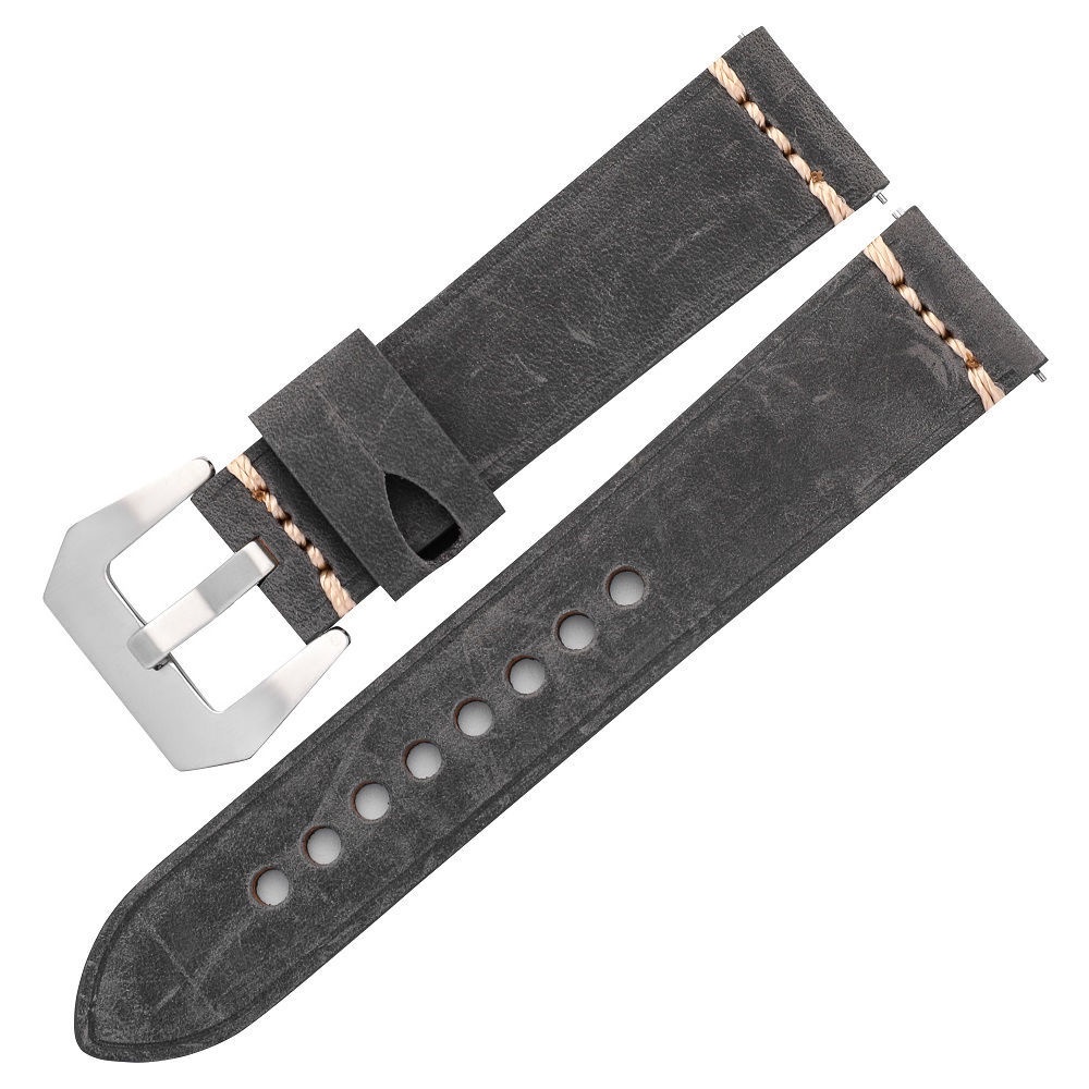Dây Đeo Đồng Hồ Bằng Da Ngựa 20mm 22mm 24mm Tháo Gỡ Nhanh Màu Nâu Đen Cổ Điển Cho Panerai Fossil