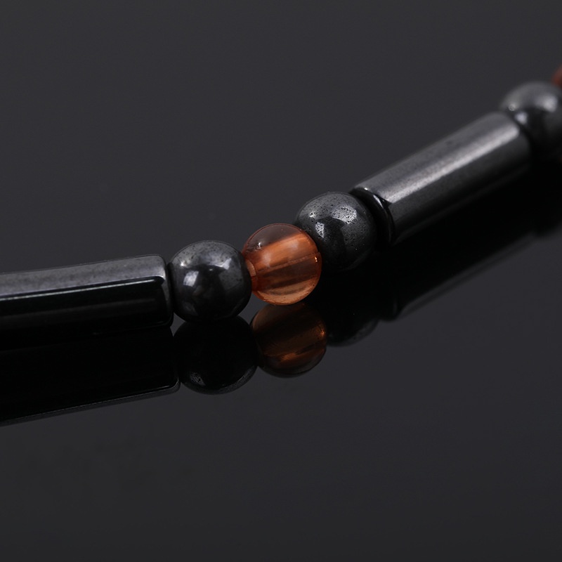 Vòng Tay Chuỗi Hạt Từ Tính Màu Đen Co Giãn Tốt Cho Nam Và Nữ