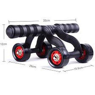 Con lăn tập cơ bụng 4 bánh tặng kèm thảm lót gối