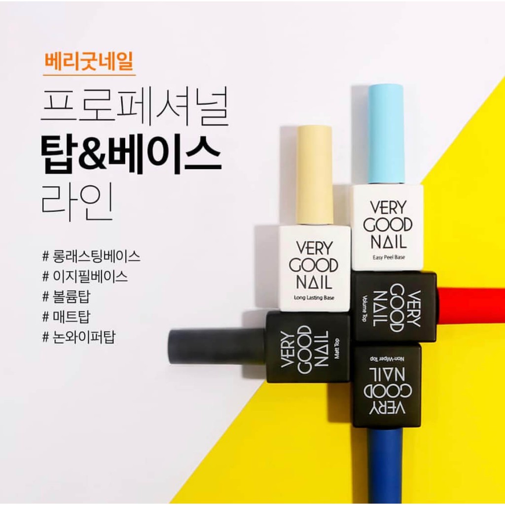 Very good Nail Base Gel Hàn quốc 10ml, Liên kết Cực bền, Chai nắp Vàng Long lasting Base