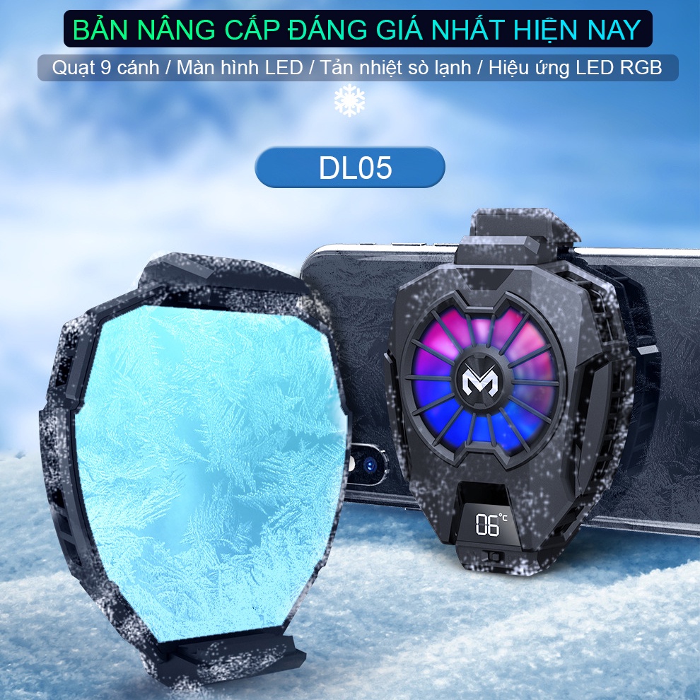 Quạt tản nhiệt điện thoại gaming sò lạnh Vinetteam Memo DL05 / DL06 / DL02 / FL01 / DL01 / chơi PUBG tặng bao tay memo