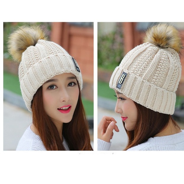 [QUẢNG CHÂU_TRỢ SHIP ĐƠN 50K] Mũ nón len chữ B A057 mềm mại, 2 lớp, lót lông, ấm ấp, dùng quanh năm