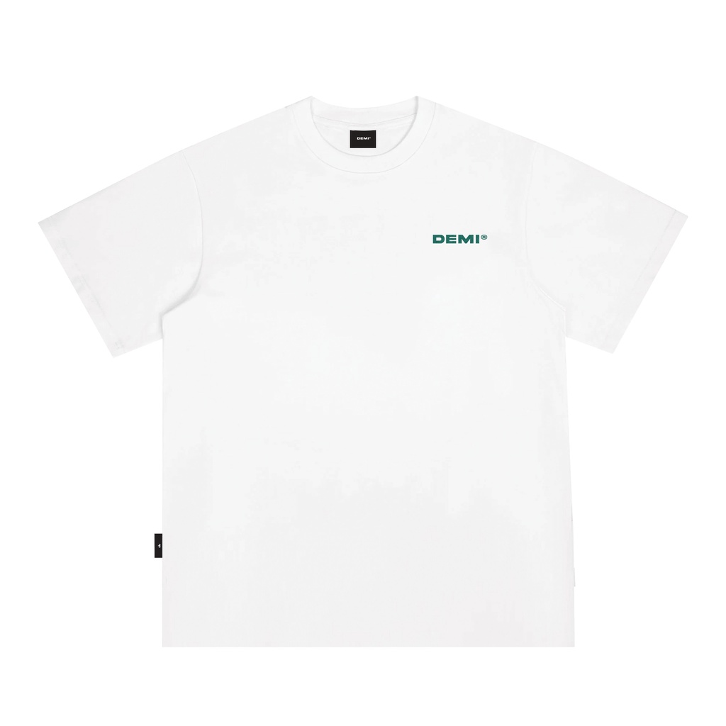Áo thun local brand giá rẻ in chữ DEMI form rộng vải cotton màu đen, trắng, xanh rêu | DE1-T1