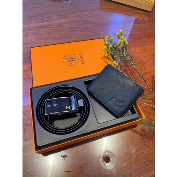 Set 2 Chi tiết dây lưng kèm mặt + ví fullbox tặng kèm túi giấy cao cấp