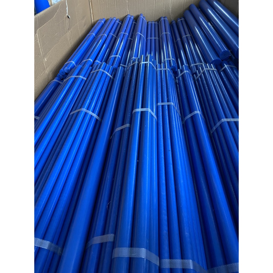 Thanh nhựa MC Nylon Hàn Quốc màu xanh, đường kính từ phi 15 đến phi 25mm