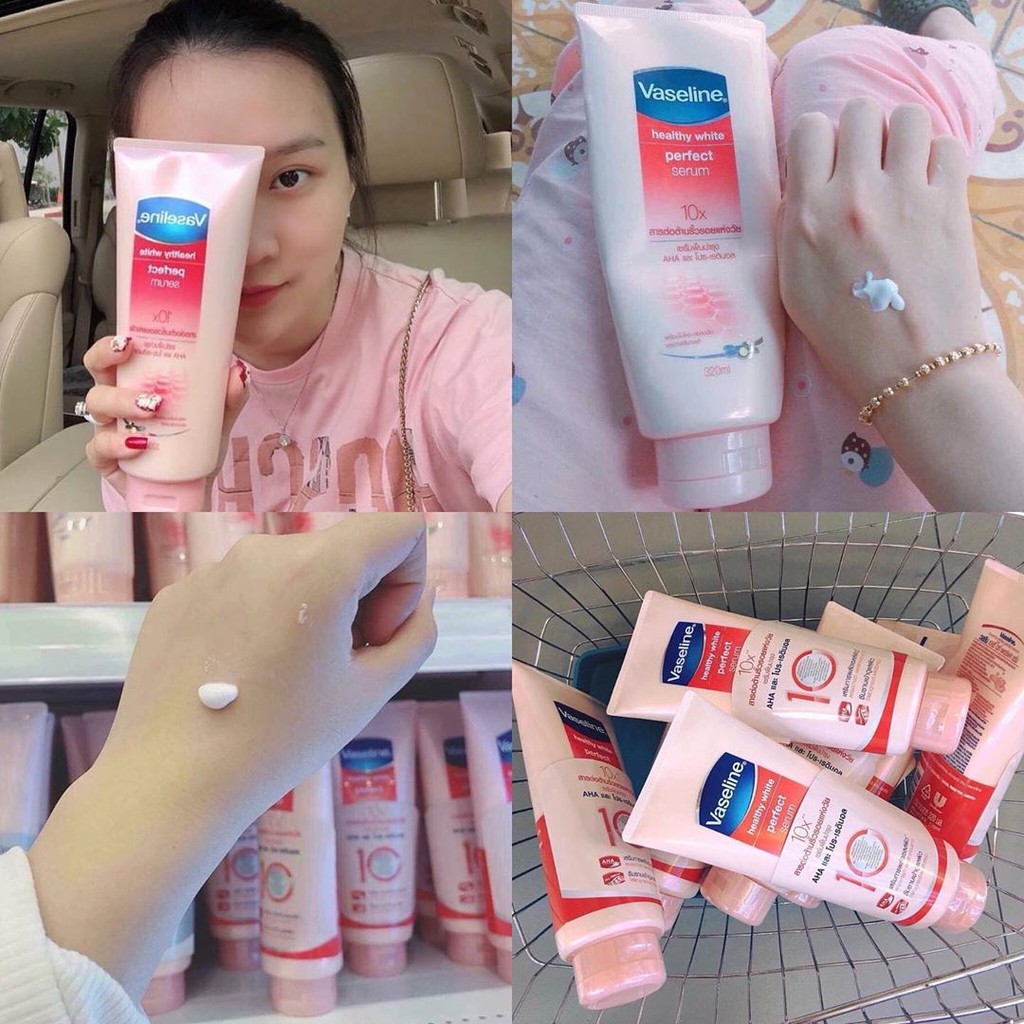 Sữa dưỡng thể trắng da Vaseline 10x Thái Lan 320ml tuýp to