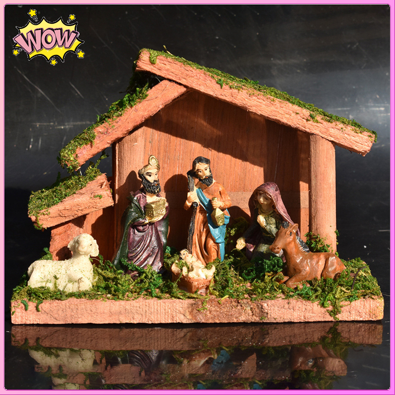 [SAKURA HOME]Nativity Scene Jesus Ornament Figurine Catholic Christian Decor Religious Handcrafts Church Celebrations Collection Gift