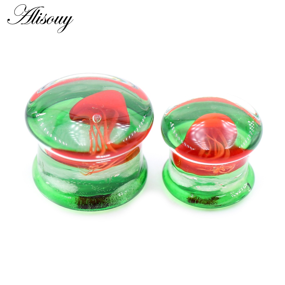 Alisouy 1 Khuyên Nong Tai Hình Tròn 6mm-25mm Bằng Thủy Tinh Trong Suốt