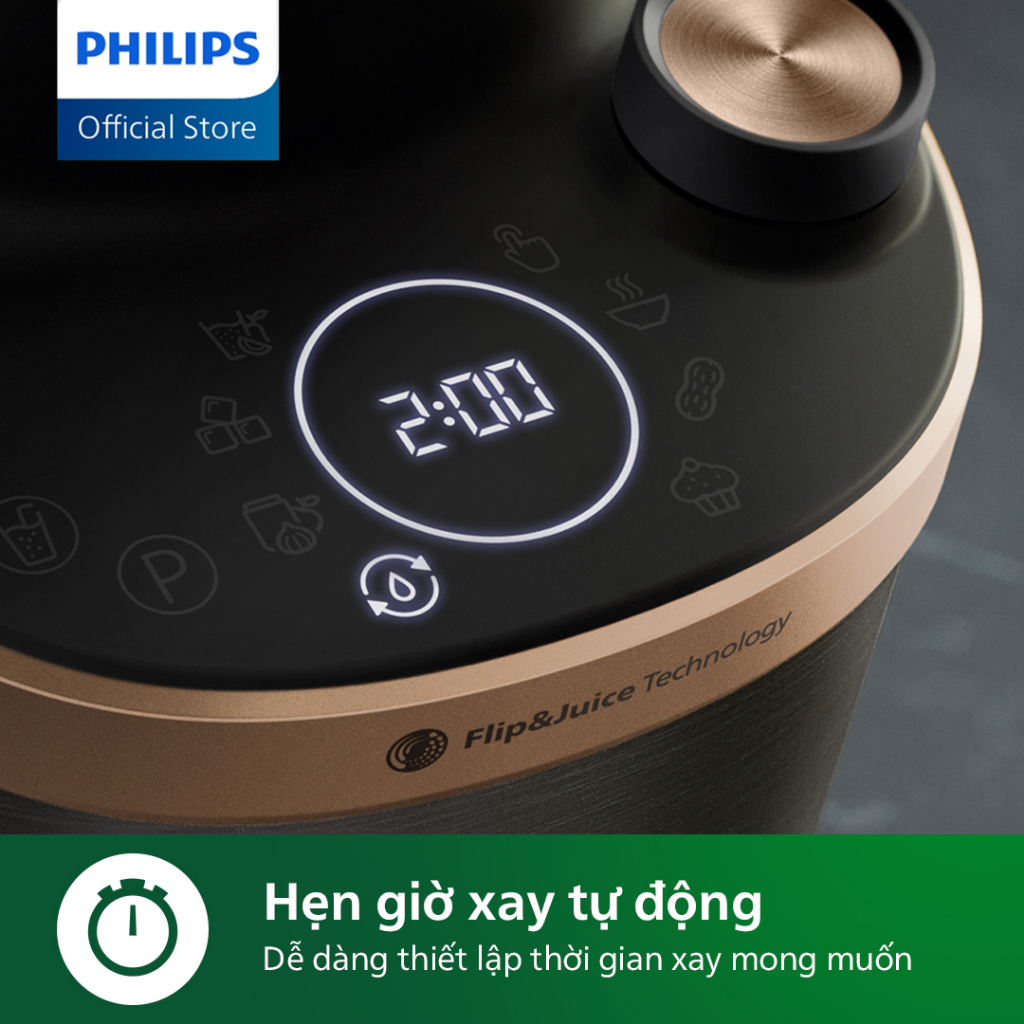 [Mã ELPLSBD06 giảm 10% đơn 1TR] Máy xay tốc độ cao có mô-đun máy ép trái cây Philips HR3770/00 Flip & Juice |1500W|1.8L