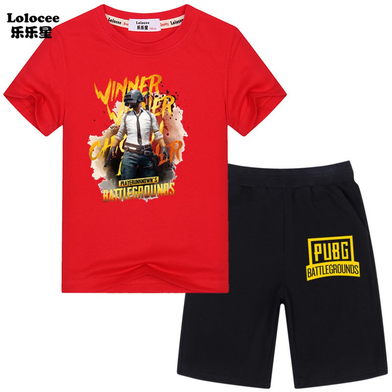 PUBG Set Áo Thun &amp; Quần Short Cho Bé Trai