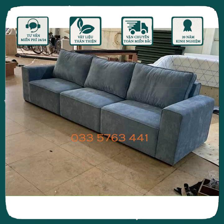 Sofa nỉ da đệm mút lò xo cực êm và bền kích thước 2m8 x 1m5 có nhiều màu