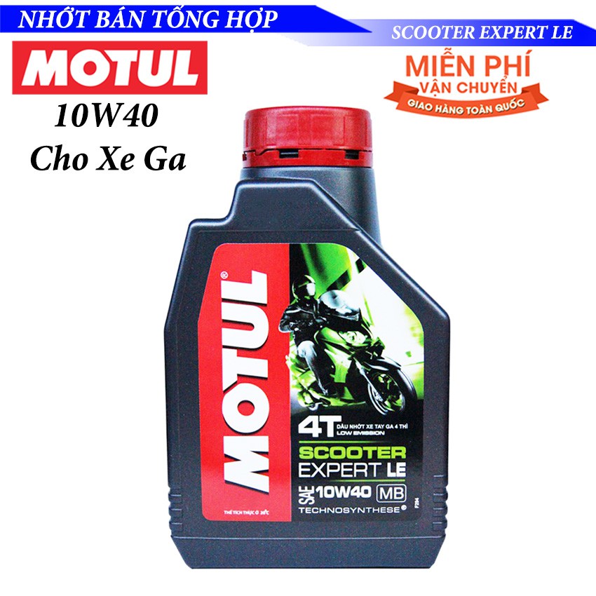 Dầu Nhớt Bán Tổng Hợp MOTUL Scooter Expert LE 10W40 Cho xe Tay ga - 800ml và 1 Lít Tùy Chọn