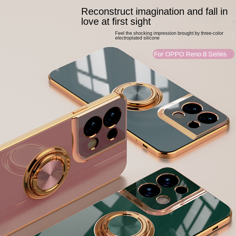 Ốp Điện Thoại Mạ Điện 6D Có Vòng Đỡ Chống Rơi Cho oppo Reno 8 pro 5G Reno8 5G