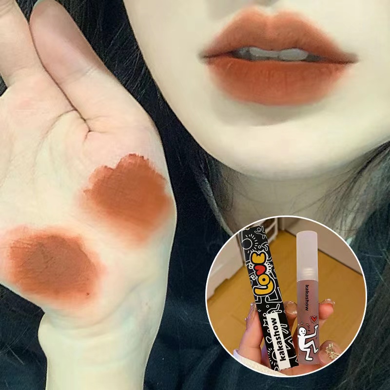 Son kem lì kakashow mờ khá rẻ lady son môi nội địa trung quốc nhung mịn kết cấu không thấm nước lâu trôi cho môi trang điểm