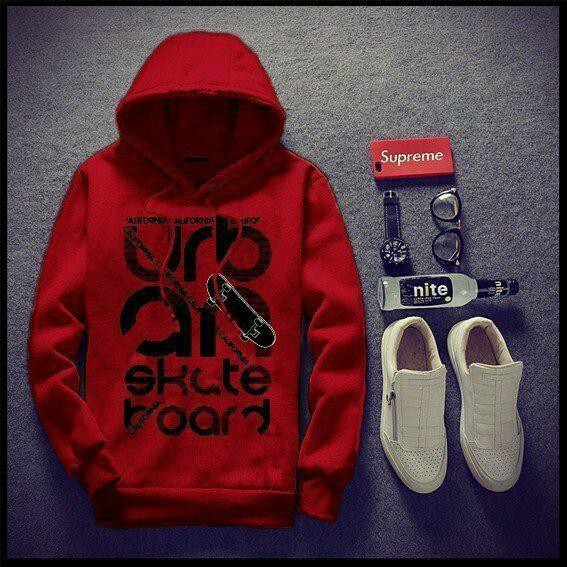 Áo khoác hoodie Urban Nam nữ Đen Đỏ