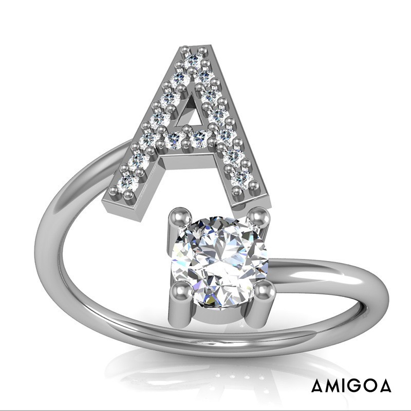 Nhẫn chữ cái hở tùy chỉnh cho nữ