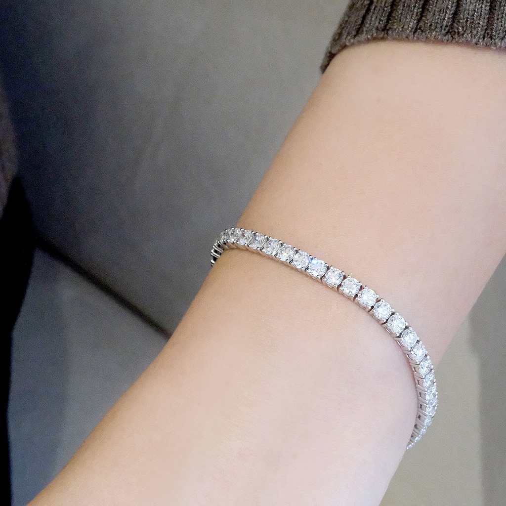 Vòng tay Titan Hạt Đính Đá Tennis Bracelet Nam Nữ Không Gỉ Kèm hộp