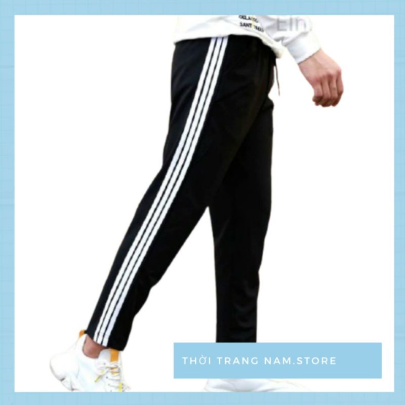 Quần thun thể thao 3 sọc nam co giãn