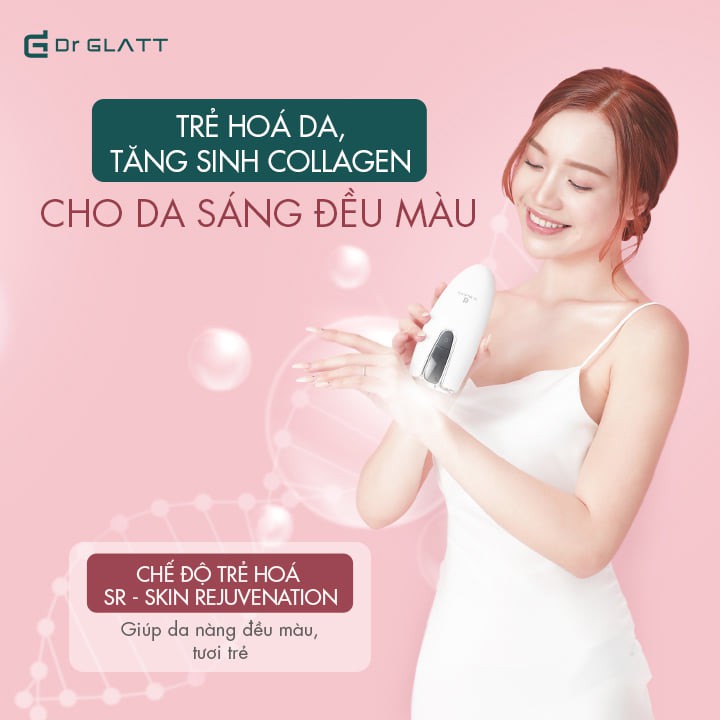 Máy triệt lông Dr Glatt IPL Lux+, tích hợp trẻ hoá da, 400.000 lần xung điện, triệt lông toàn thân trong 10 năm