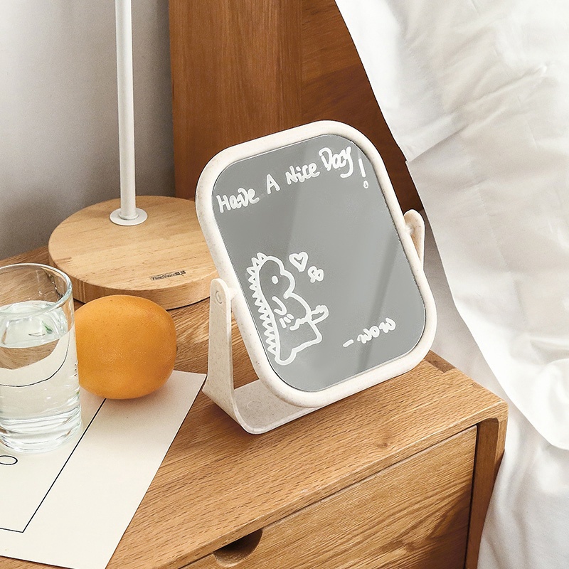 Gương Trang lúa mạch trang điểm để bàn 2 mặt xoay 360 độ MIROHOME guong mach