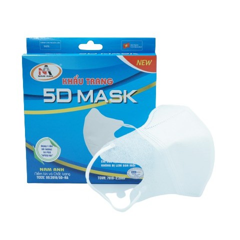 (Hộp 10 Cái) Khẩu Trang 5D Mask Hãng Nam Anh Dây Thun - Không Bí Thở / Không Lem Son