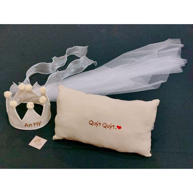 Vương miện cao cấp thêu tên riêng cho bé ♡수제 왕관. phong cách Hàn Quốc
