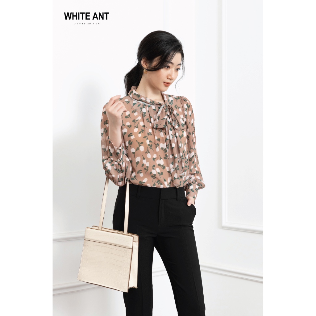 Quần Côn Lỡ Công Sở Nữ WHITE ANT Chất Liệu Text Hàn Quốc Co Giãn Nhẹ 16402223K.100