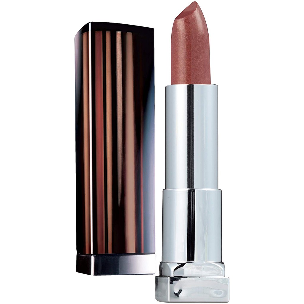 Son lì lâu trôi xách tay USA, Son môi Maybelline New York Color Sensational Lipstick Broadway mầu nâu đỏ sản xuất tại Mỹ