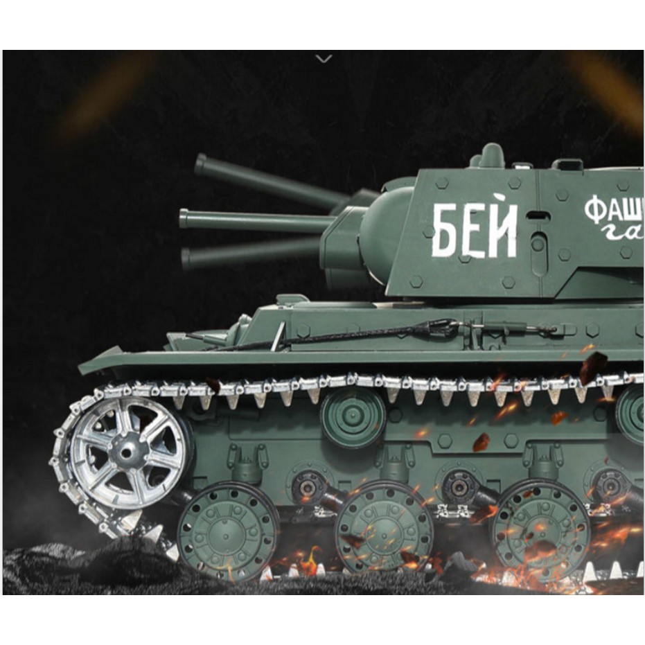 (Hết hàng) Xe tăng điều khiển cao cấp - Xe tăng điều khiển xích kim loại KV-1 Pro