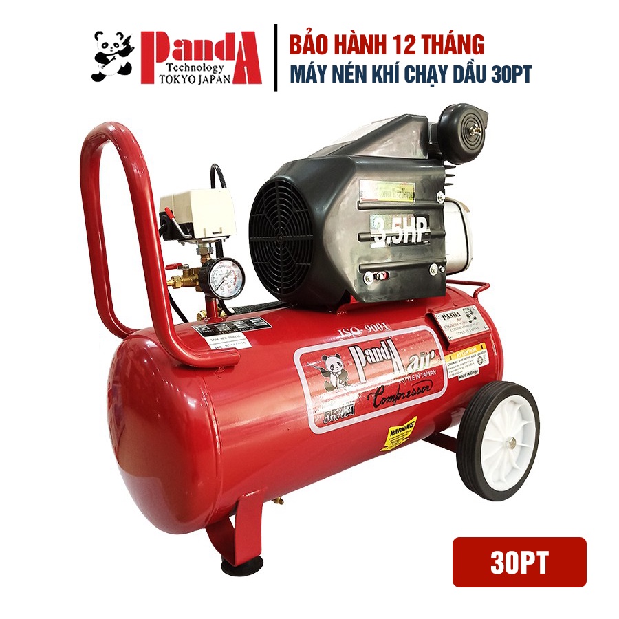 Máy nén khí chạy dầu Panda 30PT công suất 3.5HP có rơle nhiệt, dung tích 30L