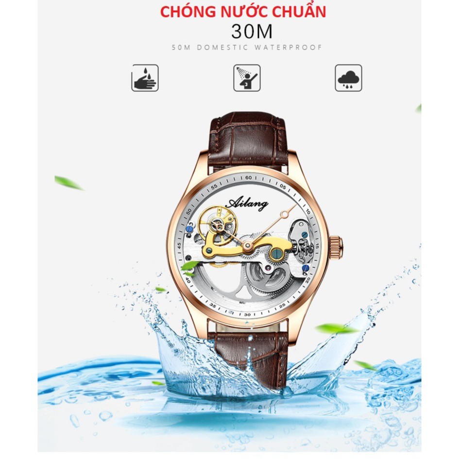 Đồng Hồ Cơ Nam Cao Cấp Chính Hãng AILANG Máy Lộ Cơ Automatic