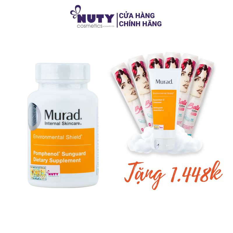 Viên Uống Chống Nắng Nội Sinh, Chống Oxy Hóa, Làm Khỏe Da Murad Pomphenol Sunguard Dietary Supplement (60 viên)