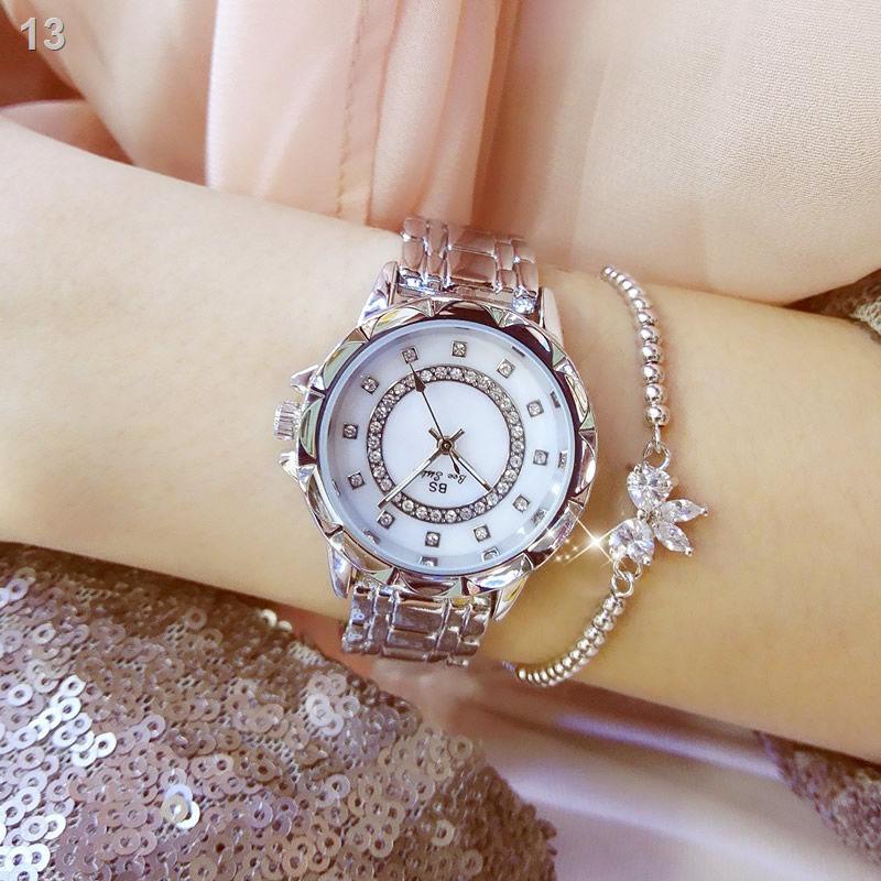 2021✹✼✢[Gửi một chiếc vòng tay khi bạn đặt hàng] Đồng hồ nữ rhinestone đầy sao sáng bóng mới chính hãng đủ thờ