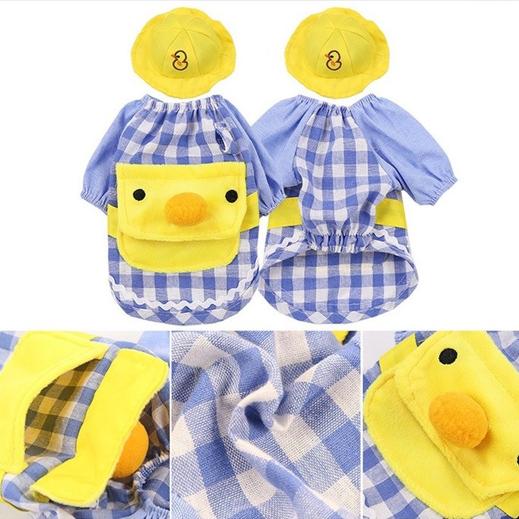 Pet little yellow duck clothes puppy backpack