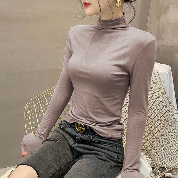 Áo giữ nhiệt nữ NHẬT LINH thiết kế tay dài cổ 3 phân bên trong nót nỉ dày dặn nhiều màu xinh - A510