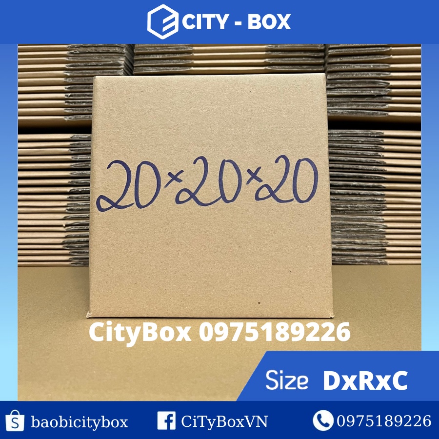 Set 10 hộp 20x20x20 hộp carton ship cod - 20x20x20 hộp đóng hàng