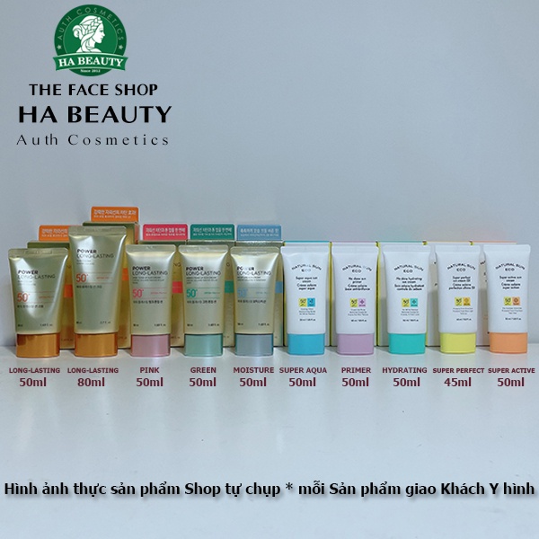 Kem chống nắng dưỡng da The Face Shop Hà Beauty trang điểm lâu trôi Natural Sun Eco Power Long Lasting SPF50+PA+++ 50ml