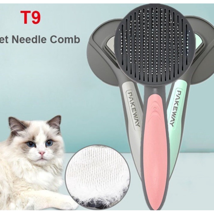 lược lấy lông cao cấp cho chó mèo PAKEWAY có nút bấm