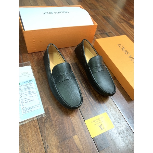 Giày Moca nam LV, giày lười da thật, giày mọi lót da đế cao su,  Fullbox thẻ bill.