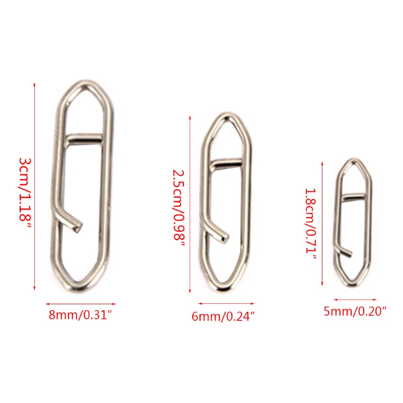 Set 50 Kẹp Nối Nhanh Bằng Thép Không Gỉ Dùng Trong Câu Cá