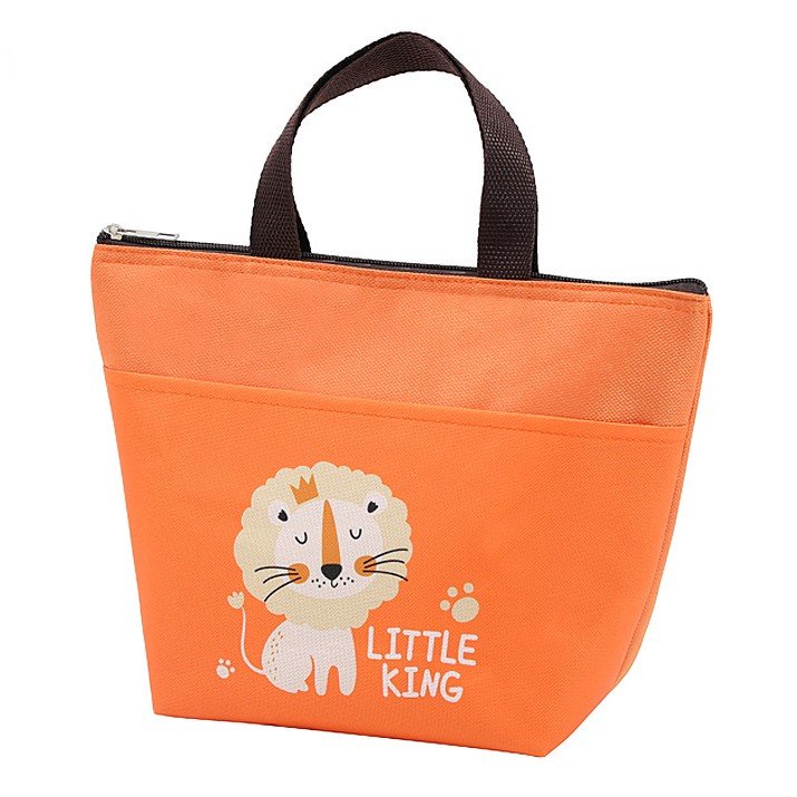 Túi đựng cơm giữ nhiệt ZOO vải Oxford lót giấy nhôm- Túi đựng thức ăn giữ nhiệt hoạ tiết thú cưng