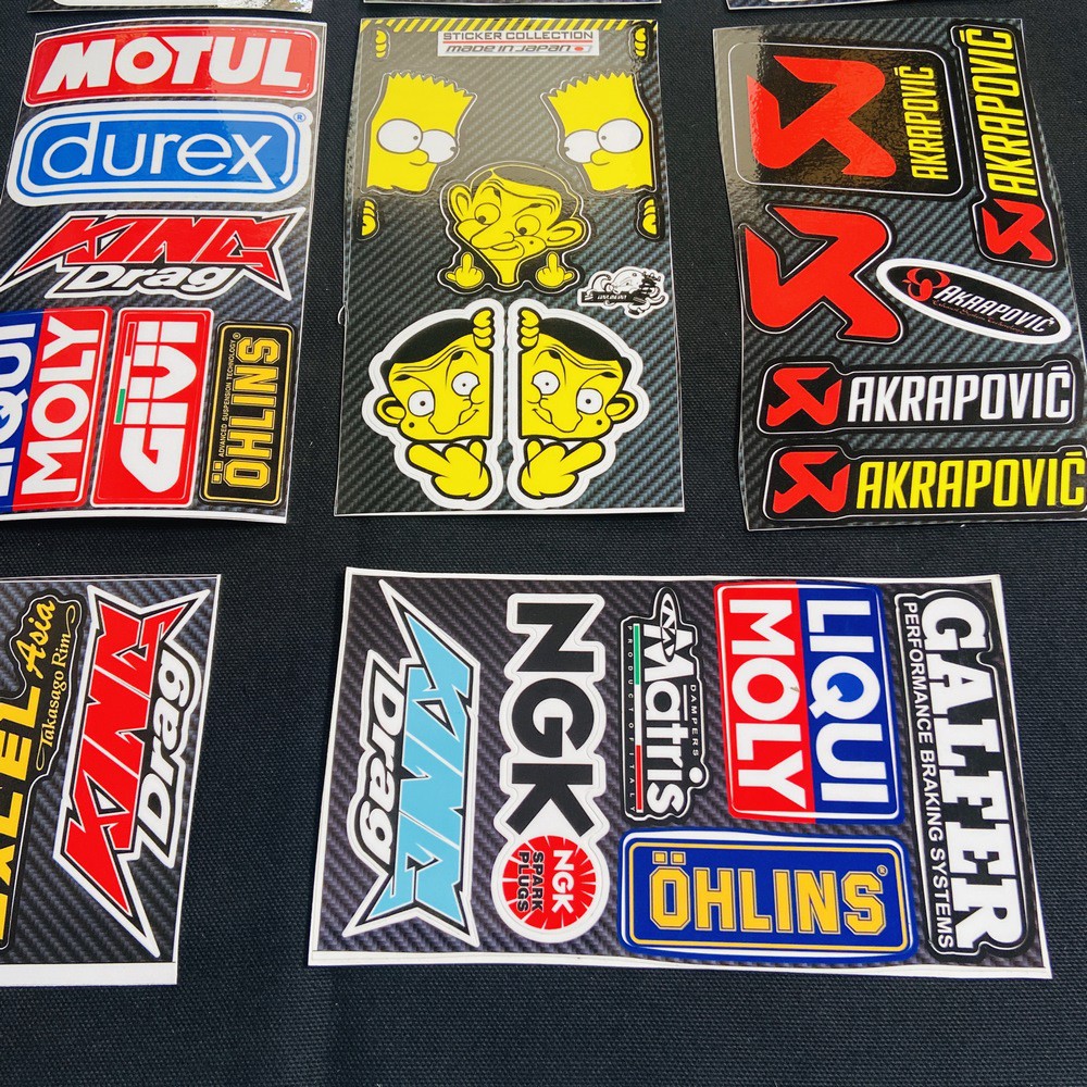 TẤM TEM CÁN NHỰA DẺO NHIỀU STICKER TRANG TRÍ XE