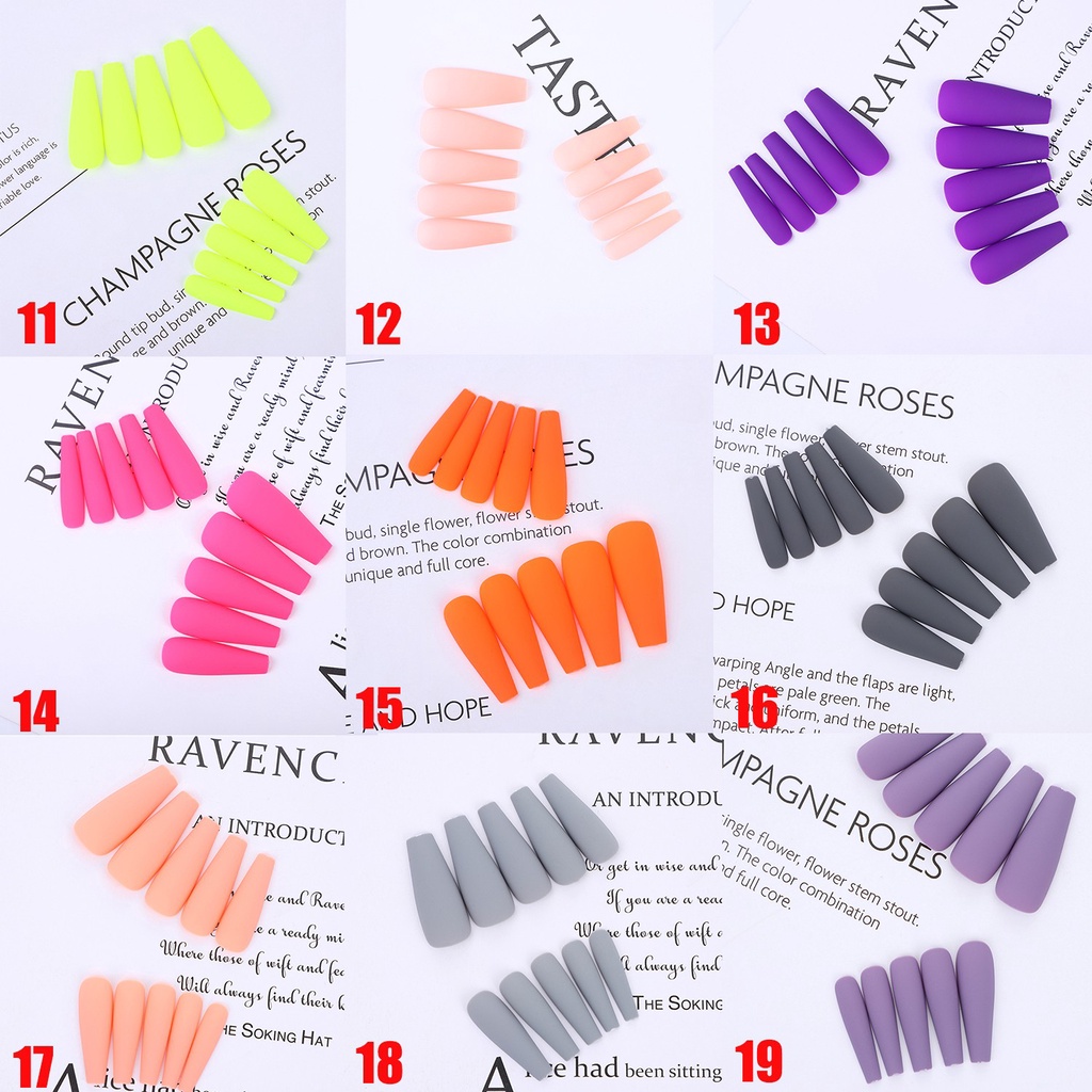 [Hàng mới về] 24 Móng tay giả thời trang cho nữ kèm phụ kiện