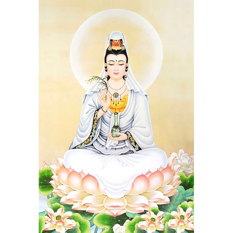 Tranh treo tường hình Phật Quan Thế Âm Bồ Tát 30x40cm