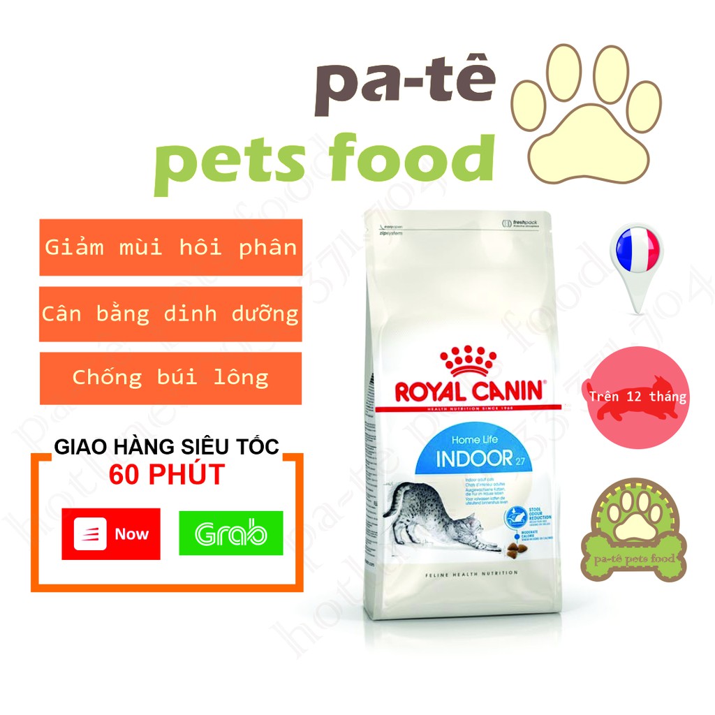 Hạt thức ăn cho mèo - Royal canin indoor 2kg - Xuất xứ Pháp - HÀNG CHÍNH HÃNG