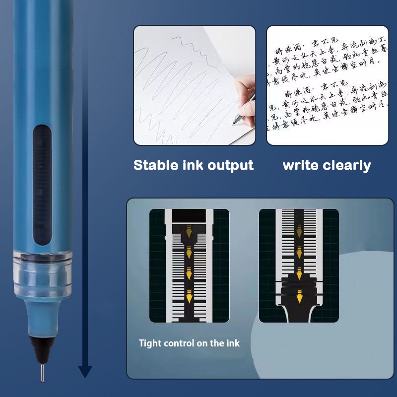 Bút Bi Mực Đen Ngòi 0.5mm Khô Nhanh Siêu Mịn Cho Học Sinh/Văn Phòng