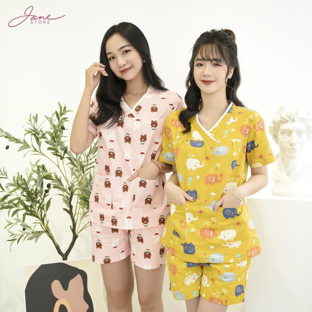 Đồ bộ nữ, đồ ngủ ngắn tay Yukata trẻ trung JANE chất liệu thô Y1 😘