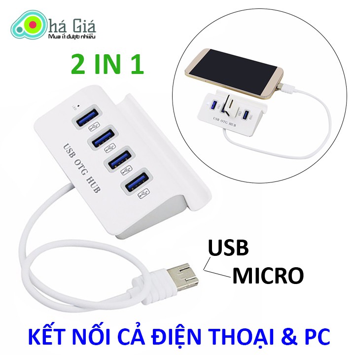 Bộ chia cổng USB - Hub USB OTG cho điện thoại Samsung - Hub USB OTG - OTG Micro