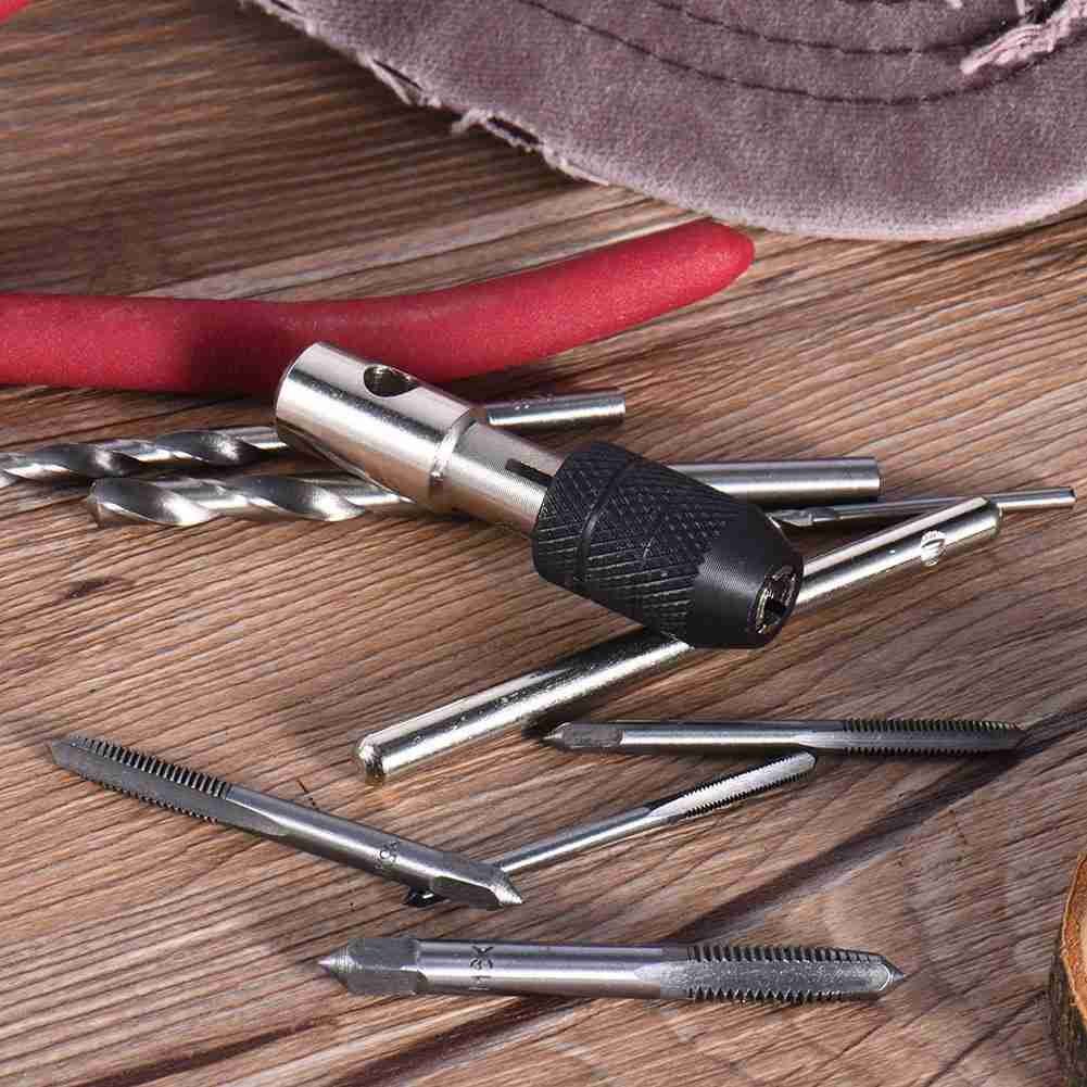 Bộ Taro Tạo Ren M3-M6 Kèm 5 Mũi Khoan HSS - Bộ Taro 9 món Cao Cấp